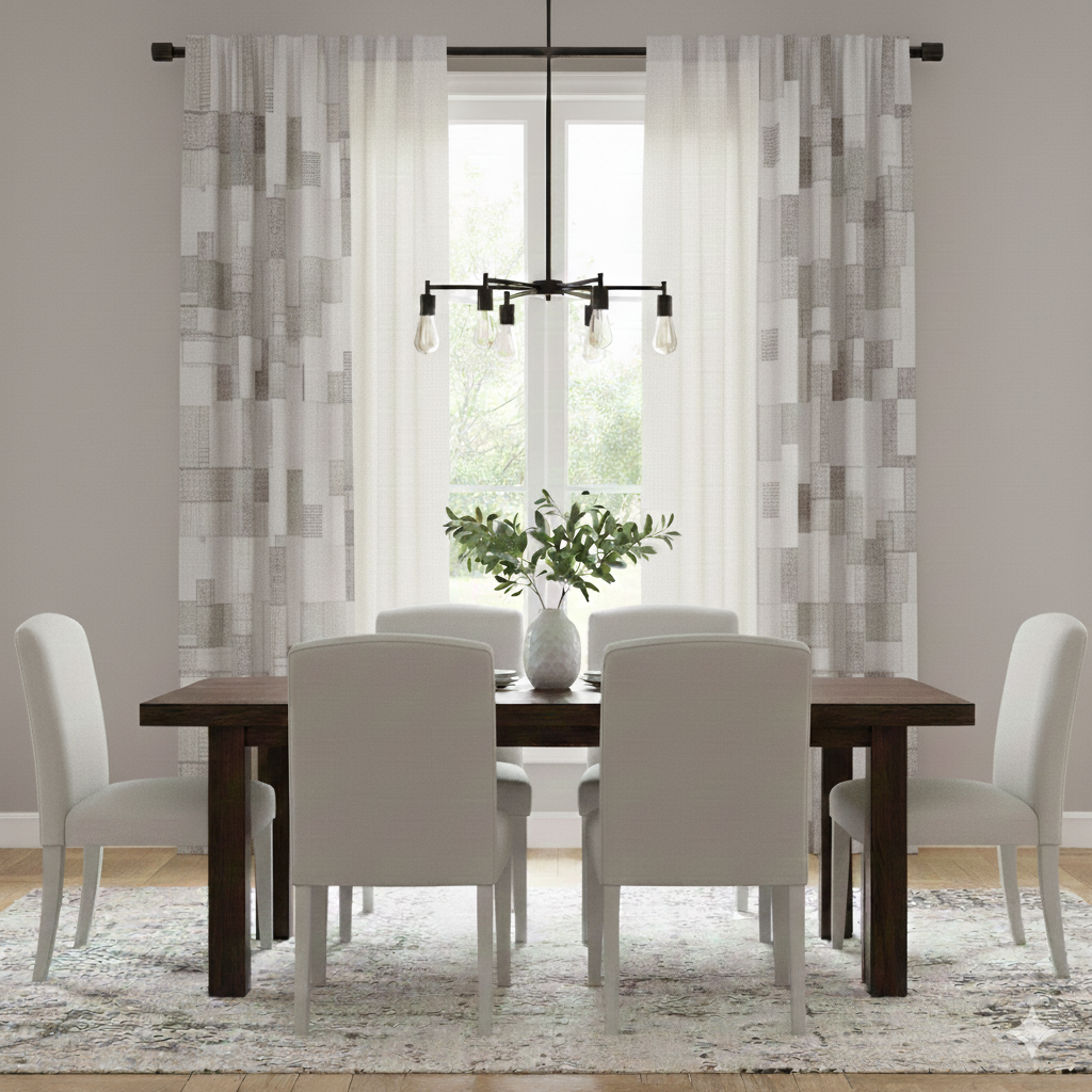 MX-C Modern Mosaic Pattern Curtains