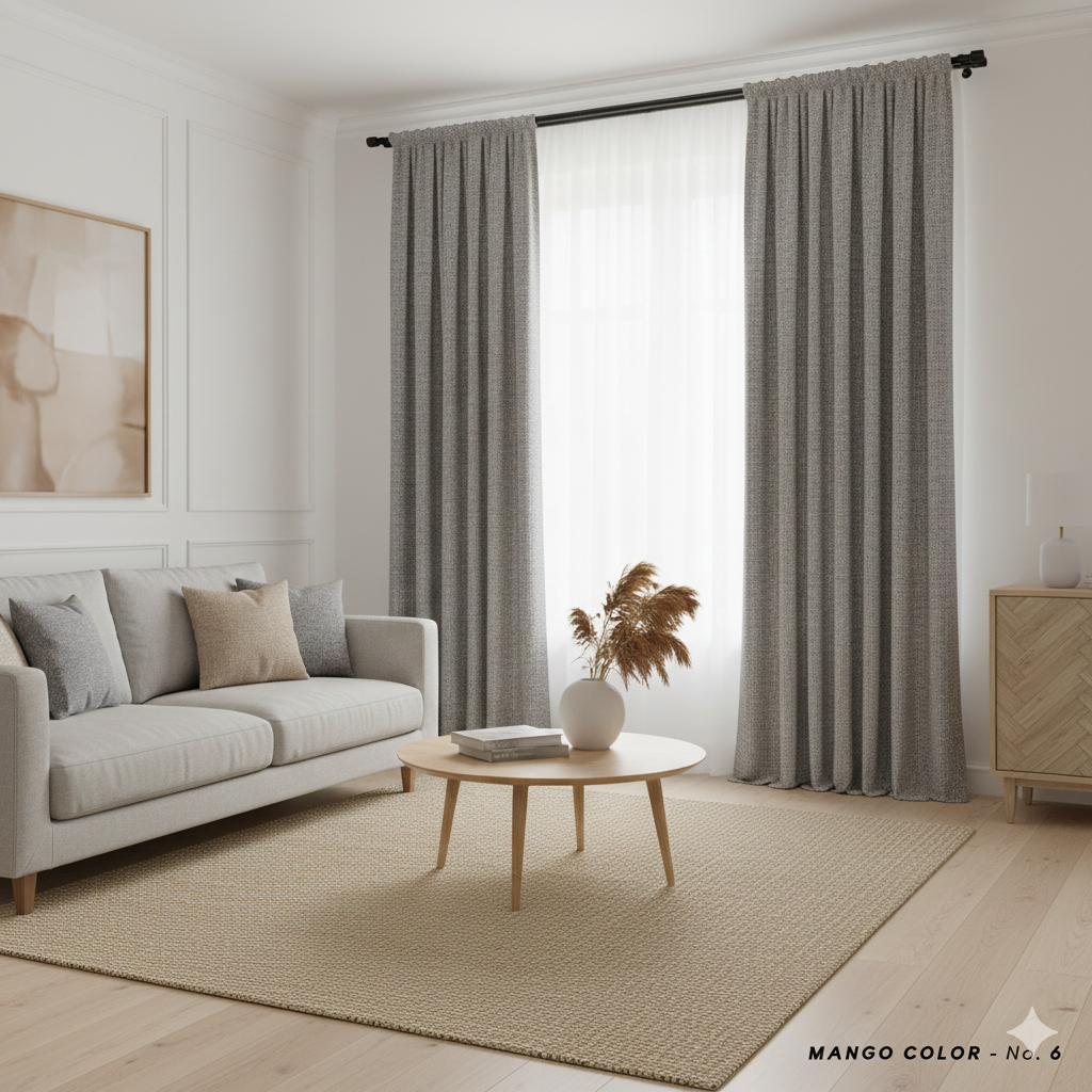 Mango Linen-Textured Curtains