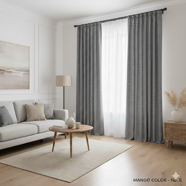 Mango Linen-Textured Curtains