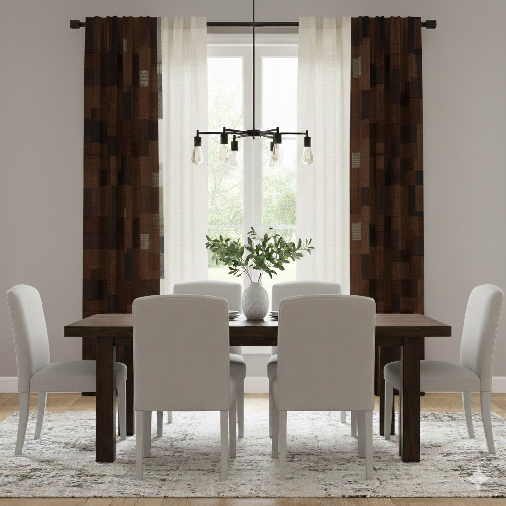 MX-C Modern Mosaic Pattern Curtains