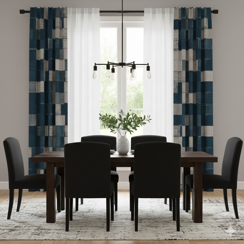 MX-C Modern Mosaic Pattern Curtains