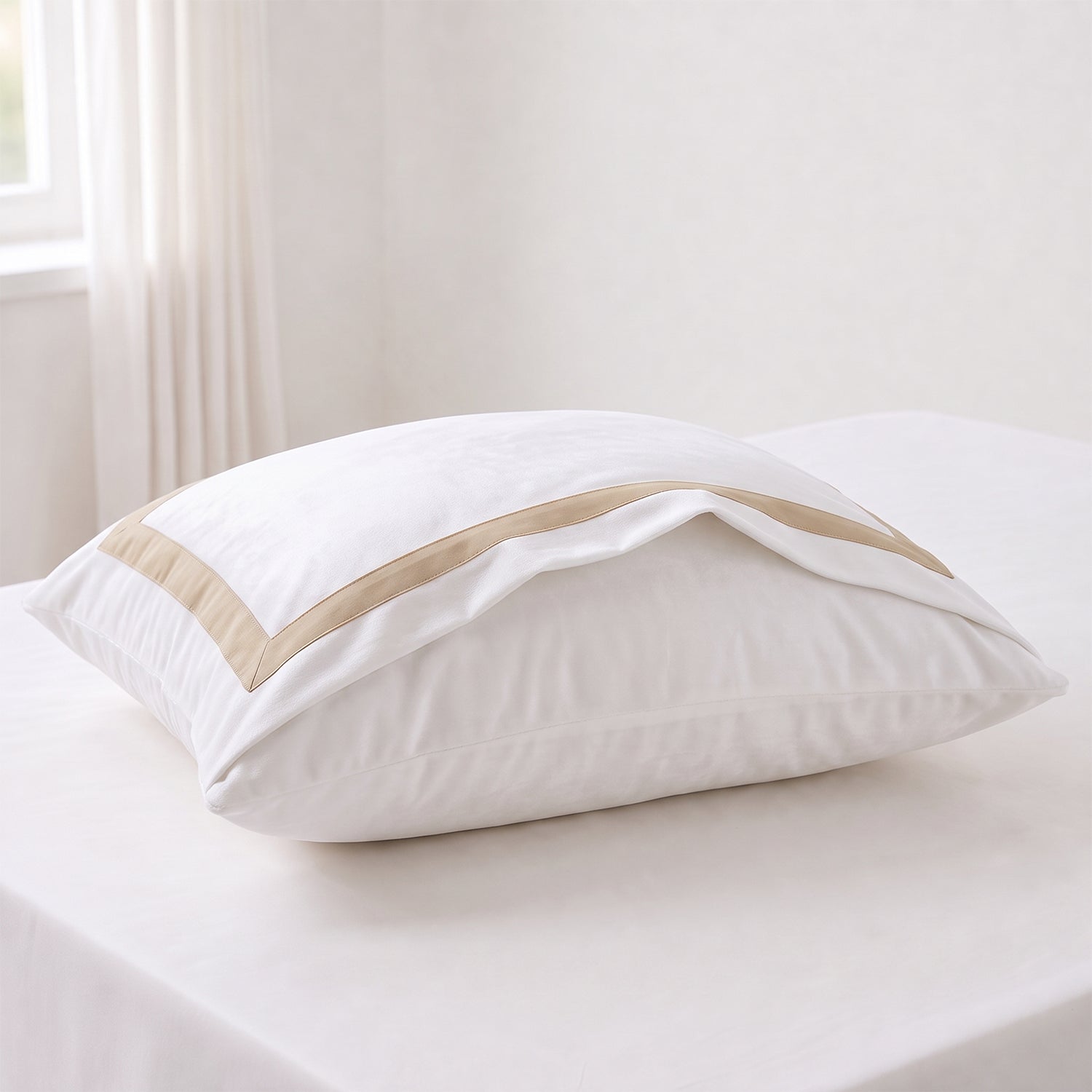Decorative section plain Pillow Case Set 2 50*70  white-G-STH