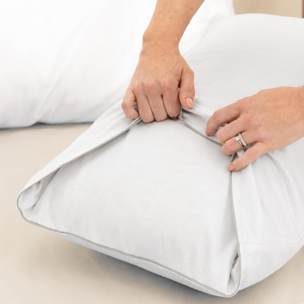 Piping section plain Pillow Case Set 2 50*70 white-S-PIP