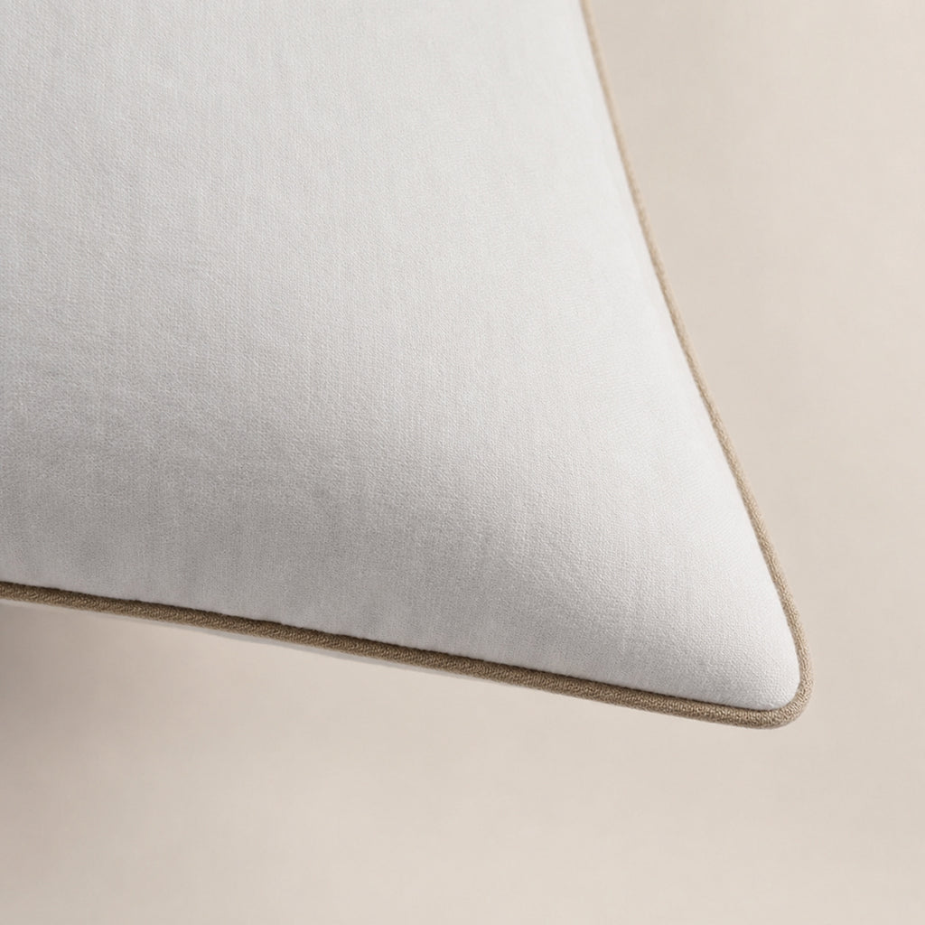 Piping section plain Pillow Case Set 2 50*70 white-G-PIP