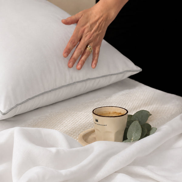 Piping section plain Pillow Case Set 2 50*70 white-S-PIP