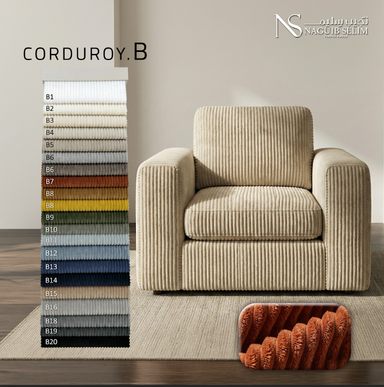 CORDUROY B Upholstery  Fur Fabric