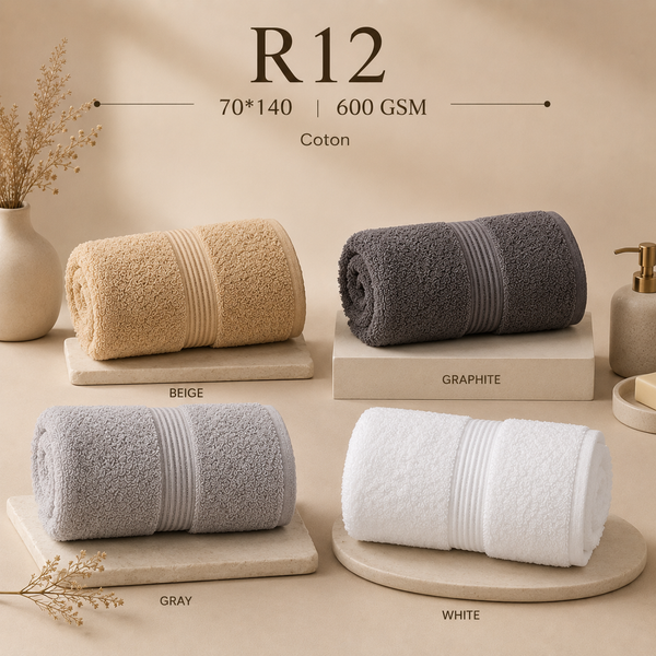 فوطة حمام قطن R12 مقاس 70 × 140 سم | 600 جم/م²