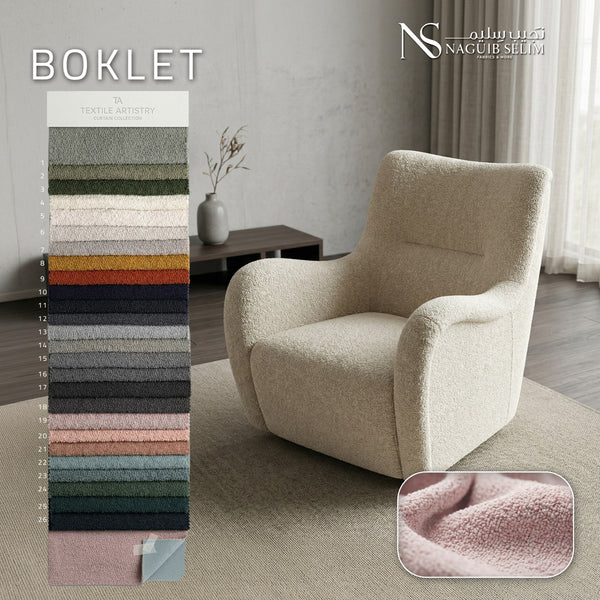 Boklet Upholstery Bouclé Linen Fabric