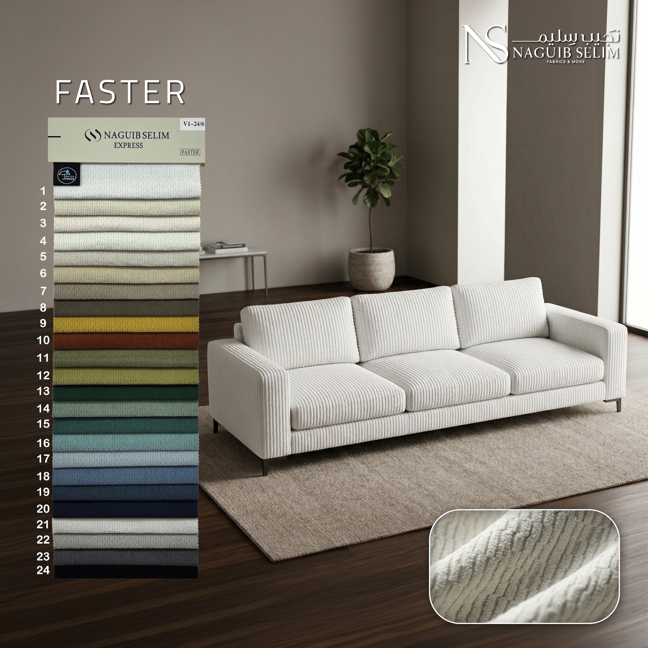 Faster Upholstery Jacquard Linen Fabric