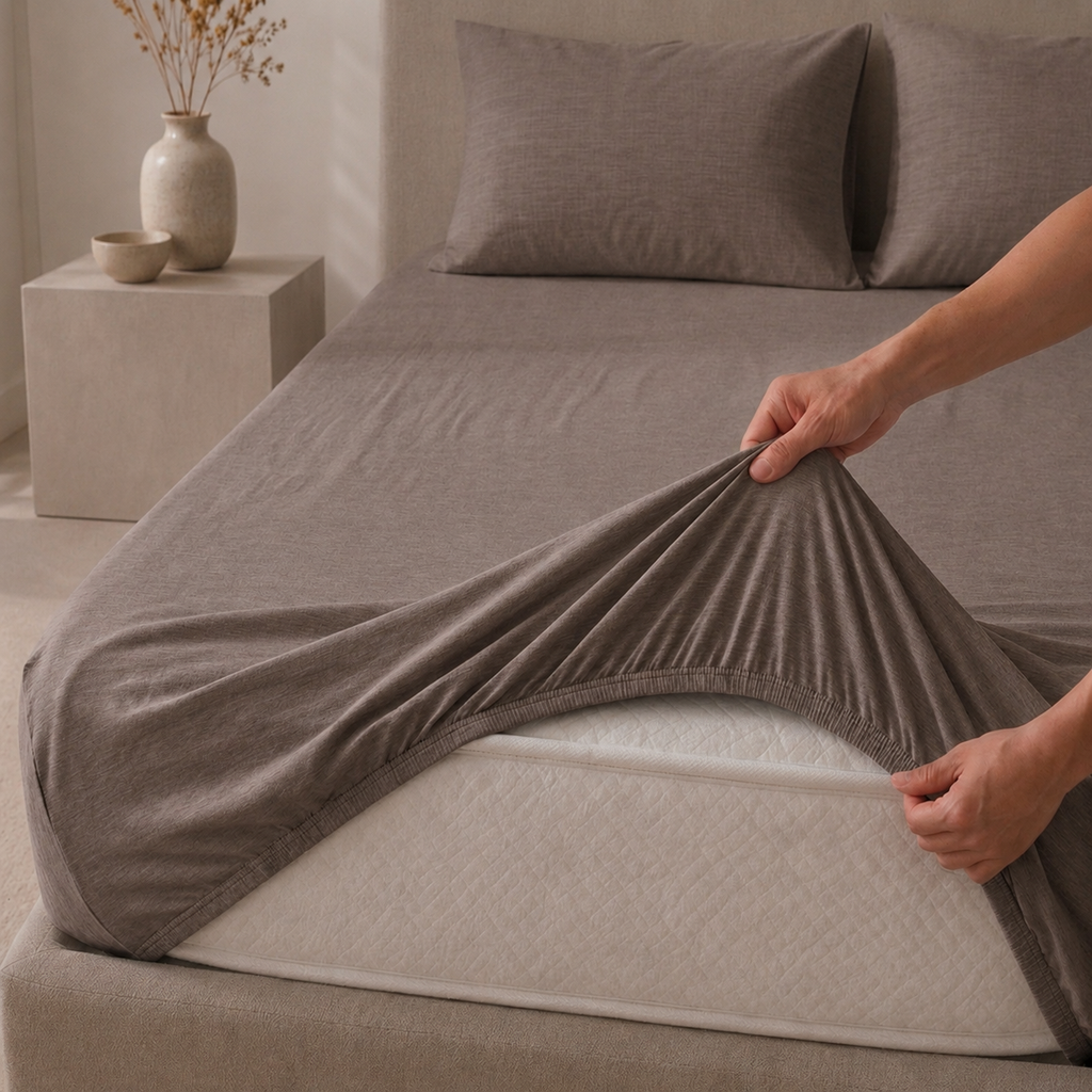King Fitted Sheet Set 3 PCS. 180x200+30CM.+2 Pillow Cases 50x70cm TLG