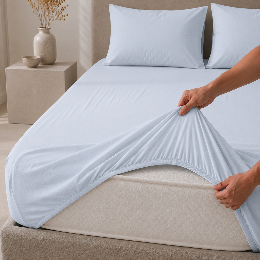 King Fitted Sheet Set 3 PCS. 180x200+30CM.+2 Pillow Cases 50x70cm TLG