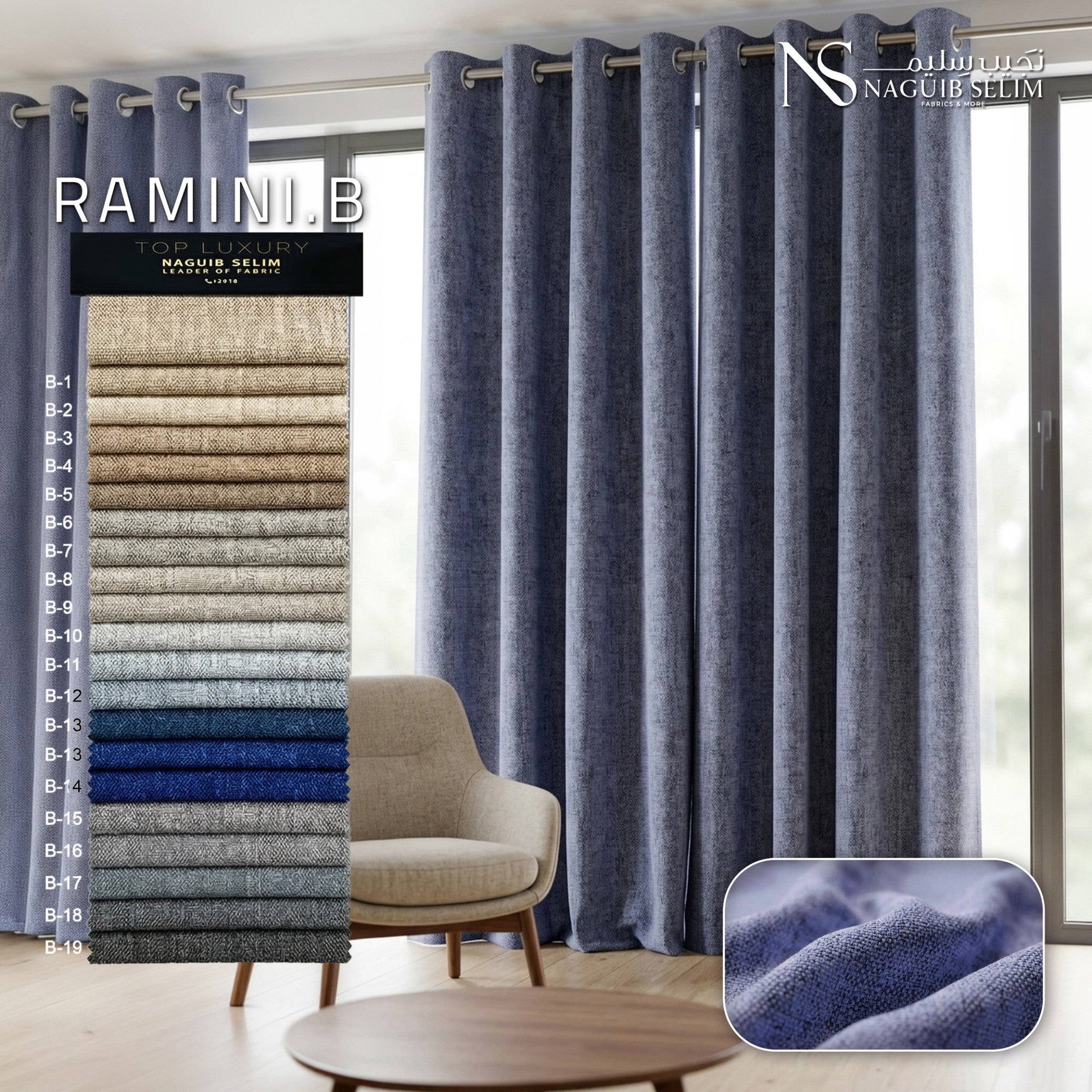 RAMINI-B Linen Heavy Curtain